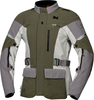 IXS Venture-STX 1.0,  waterdichte dames textieljas,  kleur: Olijf/Grijs/Lichtgrijs,  maat: S