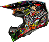 ONeal 3SRS Crank,  kruishelm,  kleur: Mat Zwart/Rood/Groen/Geel,  maat: XS