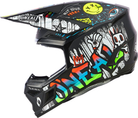 ONeal 3SRS Rancid,  crosshelm kinderen,  kleur: Mat Zwart/Wit/Rood/Blauw,  maat: L