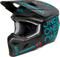 ONeal 3SRS Static,  motorcrosshelm,  kleur: Mat Zwart/Turquoise,  maat: L