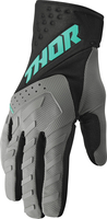 Thor Spectrum S22,  handschoenen kinderen,  kleur: Grijs/Zwart/Mintgroen,  maat: S