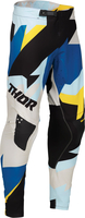 Thor Sportmode Brave,  stoffen broek,  kleur: Zwart/Blauw/Lichtblauw/Geel,  maat: 30