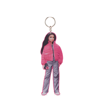 Kipling Aapje/sleutelhanger Barbie Keyhanger Lively Pink Roze Klein Vrouw 100% Silicone