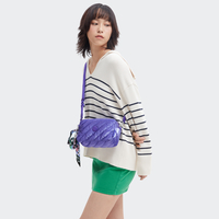Kipling Crossbody Bags Milda Glossy Lilac Paars Klein Vrouw 70% Polyamide,  30% Polyurethane
